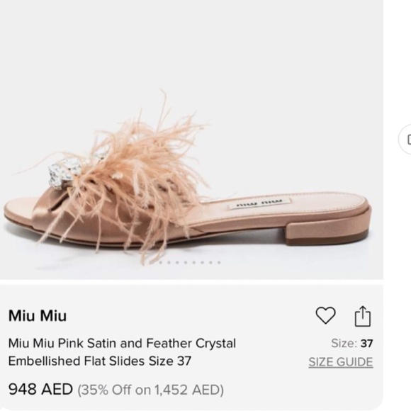 Satin, Pearls and Feather Slides - size 39 - Picture 4 of 4